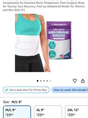 Premium Abdominal Binder - White (M/L)